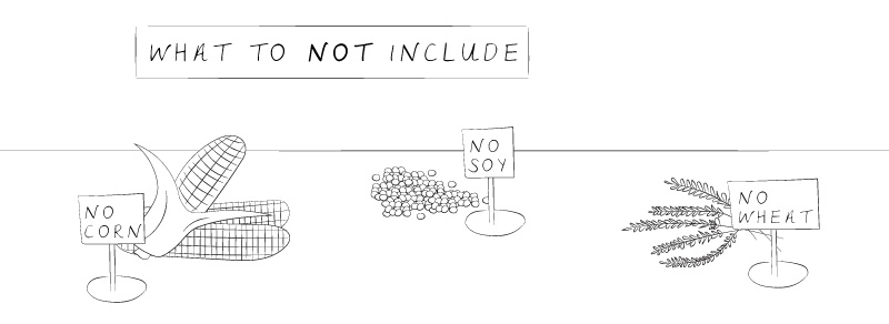 What not to include in our formulas: corn, soy, wheat